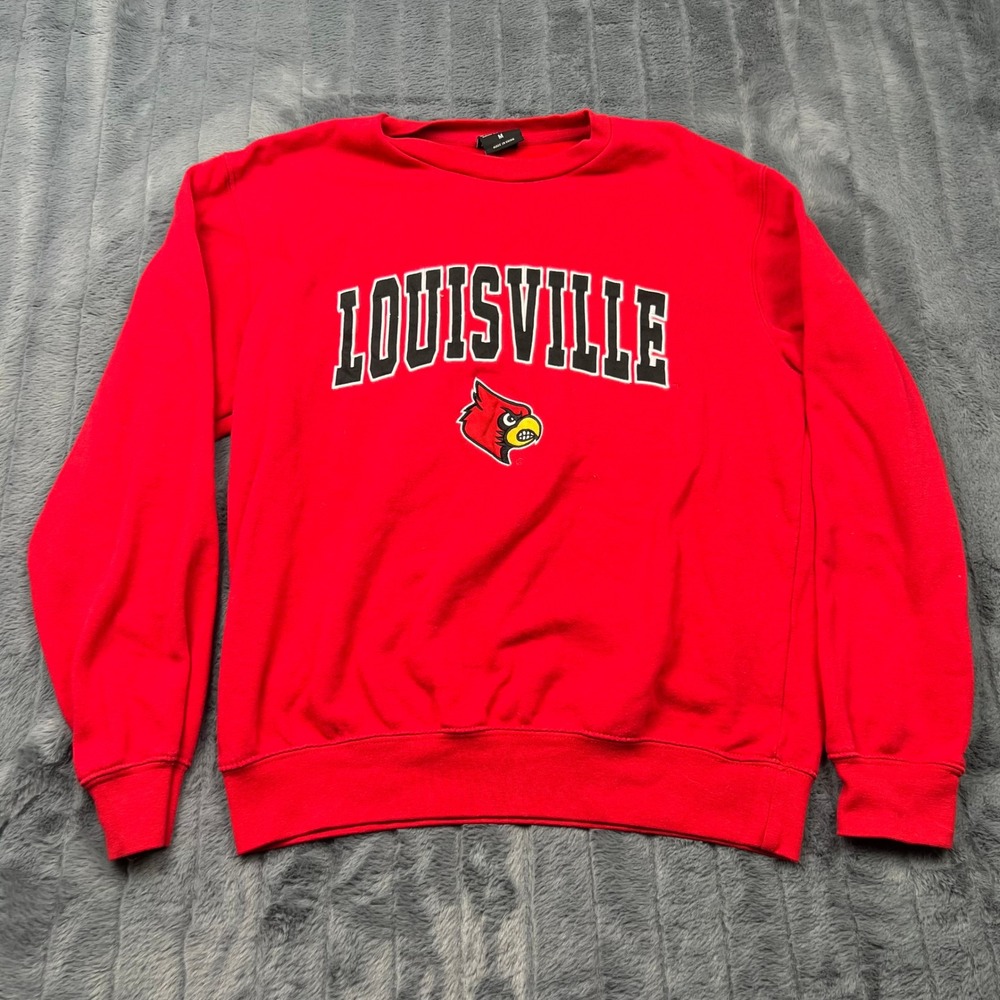 Colosseum Louisville Cardinals Sweatshirt Mens Medium Red NCAA Pullover 15127